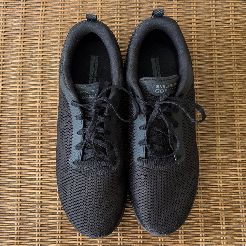 Skechers Women’s Black GOWalk Perforated Lace-Up Sneakers